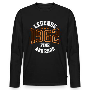 Legends 1962 – Belle et rare idée cadeau vintage - T-shirt manches longues Premium bio Homme - noir - Devant - Nico (187cm)