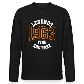 Legends 1963 – Belle et rare idée cadeau vintage - T-shirt manches longues Premium bio Homme - noir - Devant - Nico (187cm)