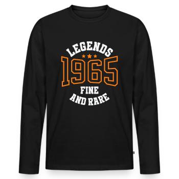 Legends 1965 – Belle et rare idée cadeau vintage - T-shirt manches longues Premium bio Homme - noir - Devant - Nico (187cm)