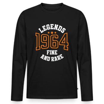 Legends 1964 – Belle et rare idée cadeau vintage - T-shirt manches longues Premium bio Homme - noir - Devant - Nico (187cm)