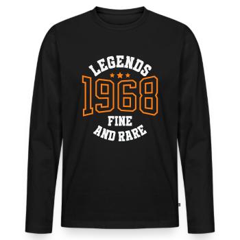 Legends 1968 – Belle et rare idée cadeau vintage - T-shirt manches longues Premium bio Homme - noir - Devant - Nico (187cm)