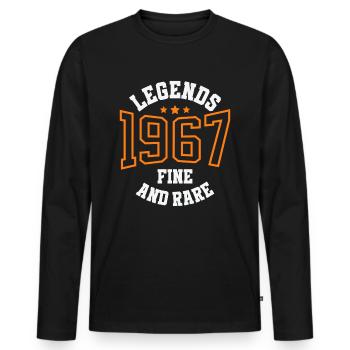Legends 1967 – Belle et rare idée cadeau vintage - T-shirt manches longues Premium bio Homme - noir - Devant - Nico (187cm)