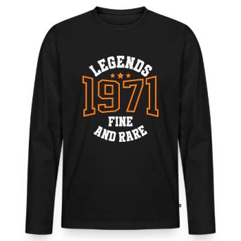 Legends 1971 – Belle et rare idée cadeau vintage - T-shirt manches longues Premium bio Homme - noir - Devant - Nico (187cm)
