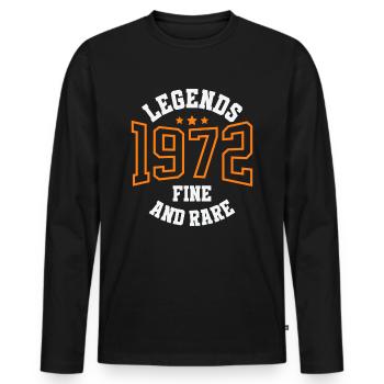 Legends 1972 – Belle et rare idée cadeau vintage - T-shirt manches longues Premium bio Homme - noir - Devant - Nico (187cm)