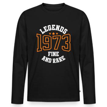 Legends 1973 – Belle et rare idée cadeau vintage - T-shirt manches longues Premium bio Homme - noir - Devant - Nico (187cm)