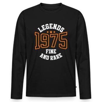 Legends 1975 – Belle et rare idée cadeau vintage - T-shirt manches longues Premium bio Homme - noir - Devant - Nico (187cm)