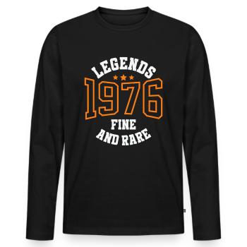 Legends 1976 – Belle et rare idée cadeau vintage - T-shirt manches longues Premium bio Homme - noir - Devant - Nico (187cm)