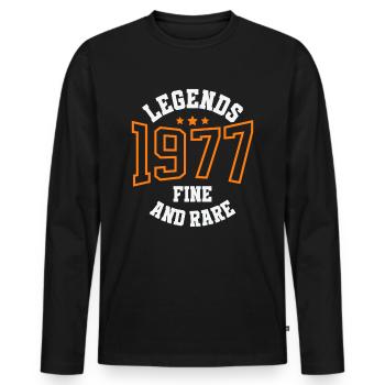 Legends 1977 – Belle et rare idée cadeau vintage - T-shirt manches longues Premium bio Homme - noir - Devant - Nico (187cm)