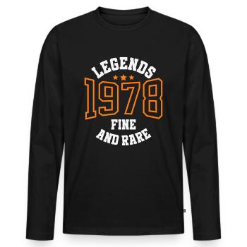 Legends 1978 – Belle et rare idée cadeau vintage - T-shirt manches longues Premium bio Homme - noir - Devant - Nico (187cm)