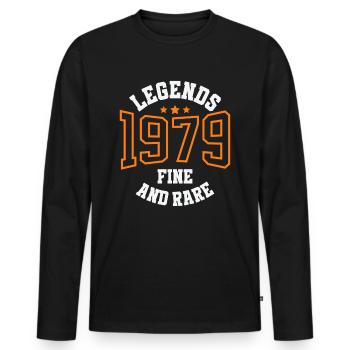 Legends 1979 – Belle et rare idée cadeau vintage - T-shirt manches longues Premium bio Homme - noir - Devant - Nico (187cm)