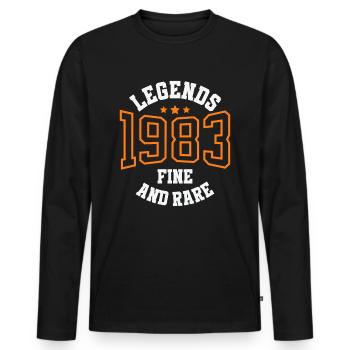 Legends 1983 – Belle et rare idée cadeau vintage - T-shirt manches longues Premium bio Homme - noir - Devant - Nico (187cm)
