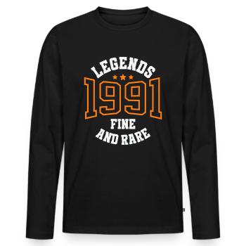 Legends 1991 – Belle et rare idée cadeau vintage - T-shirt manches longues Premium bio Homme - noir - Devant - Nico (187cm)