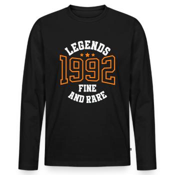 Legends 1992 – Belle et rare idée cadeau vintage - T-shirt manches longues Premium bio Homme - noir - Devant - Nico (187cm)