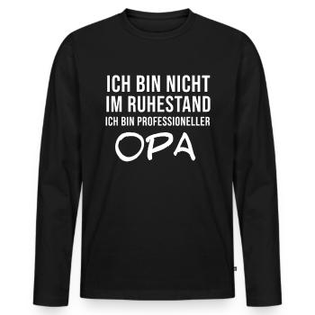 Retraité retraite retraite papy papy - T-shirt manches longues Premium bio Homme - noir - Devant - Nico (187cm)