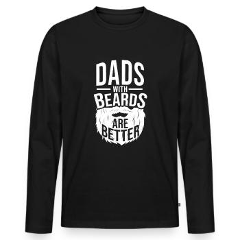 Father Daddy Beards Beard Bony Mustache Dad - Men's Premium Organic Long Sleeve Shirt - black - Front - Nico (187cm)