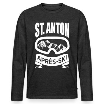 St. Anton Apres Ski - Men's Premium Organic Long Sleeve Shirt - heather anthracite - Front - Nico (187cm)