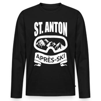 Ski à St. Anton Apres - T-shirt manches longues Premium bio Homme - noir - Devant - Nico (187cm)
