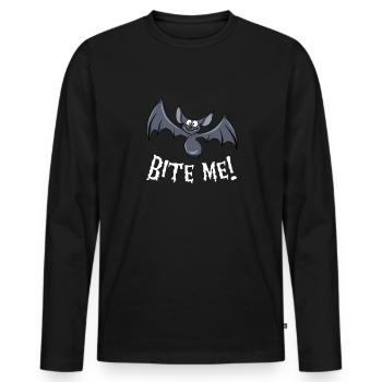 Faites moi plaisir! Chauve-souris douce. Chauve-souris vampire - T-shirt manches longues Premium bio Homme - noir - Devant - Nico (187cm)