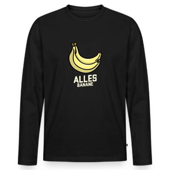 Alles Banane! Bananen vegan - Männer Premium Bio Langarmshirt - Schwarz - Vorne - Nico (187cm)