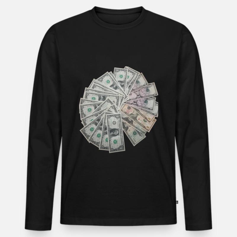 Money Geld - Männer Premium Bio Langarmshirt - Schwarz
