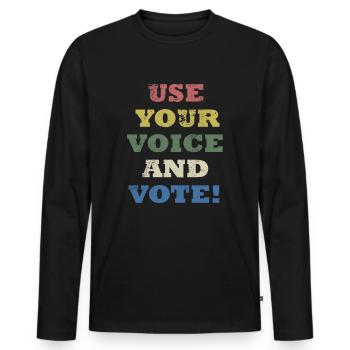 Allez voter élection politique politicien de campagne - T-shirt manches longues Premium bio Homme - noir - Devant - Nico (187cm)