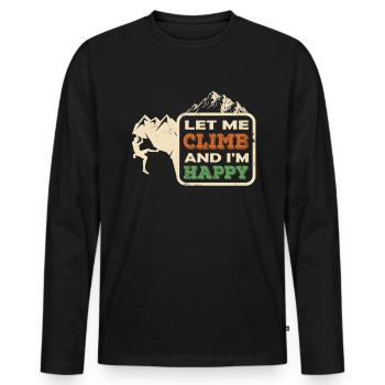 Escalade alpinisme montagnes idée cadeau - T-shirt manches longues Premium bio Homme - noir - Devant - Nico (187cm)