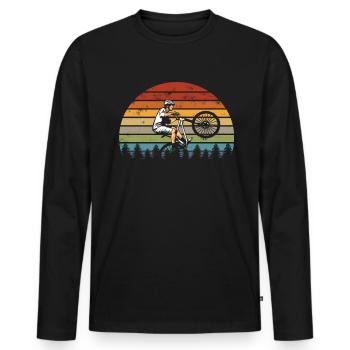 Club de conception de modèle de vélo de montagne cycliste - T-shirt manches longues Premium bio Homme - noir - Devant - Nico (187cm)