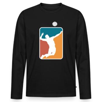 Cadeau de volley-ball de volley-ball de volley-ball de plage - T-shirt manches longues Premium bio Homme - noir - Devant - Nico (187cm)