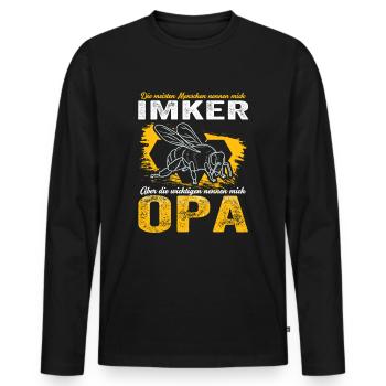 Imker Opa Großvater Bienen Flüsterer Geschenk - Männer Premium Bio Langarmshirt - Schwarz - Vorne - Nico (187cm)