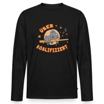 Koala koala bear sleeps bear work job gift idea - Men's Premium Organic Long Sleeve Shirt - black - Front - Nico (187cm)