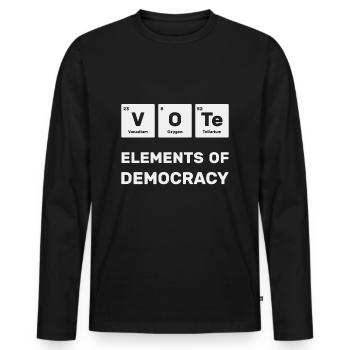 Vote Periodensystem Demokratie - Männer Premium Bio Langarmshirt - Schwarz - Vorne - Nico (187cm)