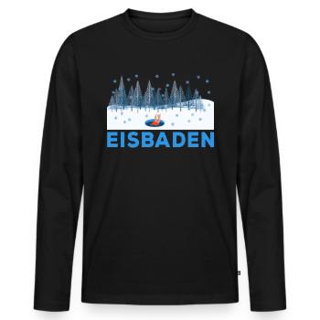 Eisbader ice bathing winter bath ice swimmer cold bath - Men's Premium Organic Long Sleeve Shirt - black - Front - Nico (187cm)