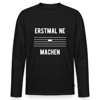 Musiker Geschenk Pause machen Musik - Männer Premium Bio Langarmshirt - Schwarz - Vorne - Nico (187cm)