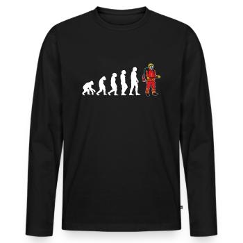 Evolution Feuerwehrmann Feuerwehr - Männer Premium Bio Langarmshirt - Schwarz - Vorne - Nico (187cm)