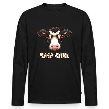 Cow Cows Cattle Farmer Farmer - Men's Premium Organic Long Sleeve Shirt - black - Front - Nico (187cm)