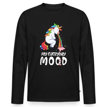 La licorne de vomi drôle - T-shirt manches longues Premium bio Homme - noir - Devant - Nico (187cm)
