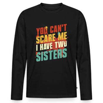 Sœur Deux sœurs Frères et sœurs - T-shirt manches longues Premium bio Homme - noir - Devant - Nico (187cm)