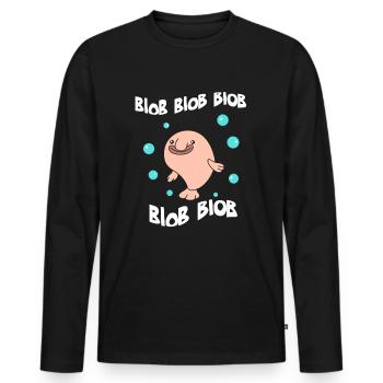 Blobfish drôle parfait pour les amateurs de poisson blob blob - T-shirt manches longues Premium bio Homme - noir - Devant - Nico (187cm)