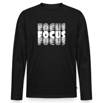 Motivational Focus Tshirt Design Focus - Men's Premium Organic Long Sleeve Shirt - black - Front - Nico (187cm)