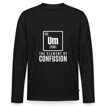 um element Cool & Confusing T-Shirt Design Die - Männer Premium Bio Langarmshirt - Schwarz - Vorne - Nico (187cm)