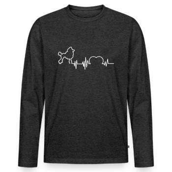 Fan of Poodle? Here! Grab this perfect tee for - Men's Premium Organic Long Sleeve Shirt - heather anthracite - Front - Nico (187cm)