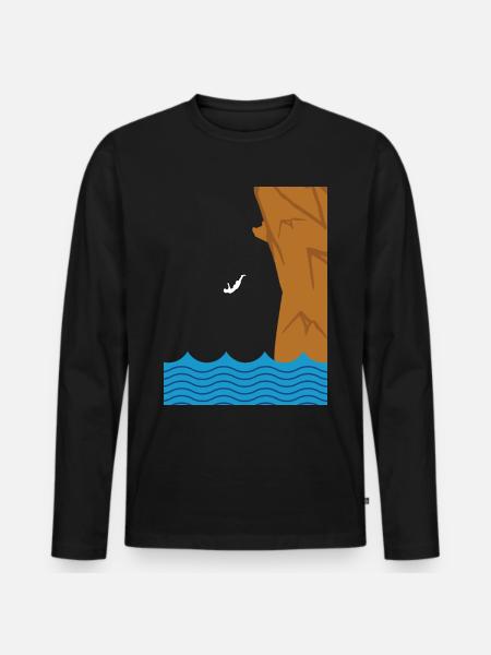 Klippenspringer Klippenspringen Geschenkidee - Männer Premium Bio Langarmshirt - Schwarz