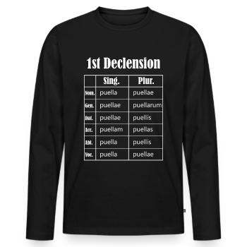 Latein Deklination Tabelle Student Lateintabelle - Männer Premium Bio Langarmshirt - Schwarz - Vorne - Nico (187cm)