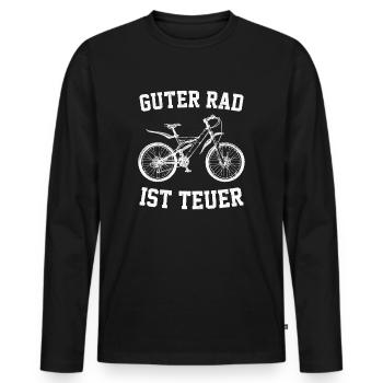 Guter rad ist teuer - Männer Premium Bio Langarmshirt - Schwarz - Vorne - Nico (187cm)