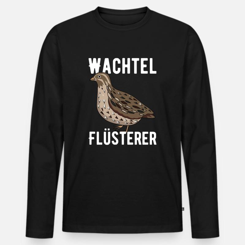 Wachtel Flüsterer - Männer Premium Bio Langarmshirt - Schwarz