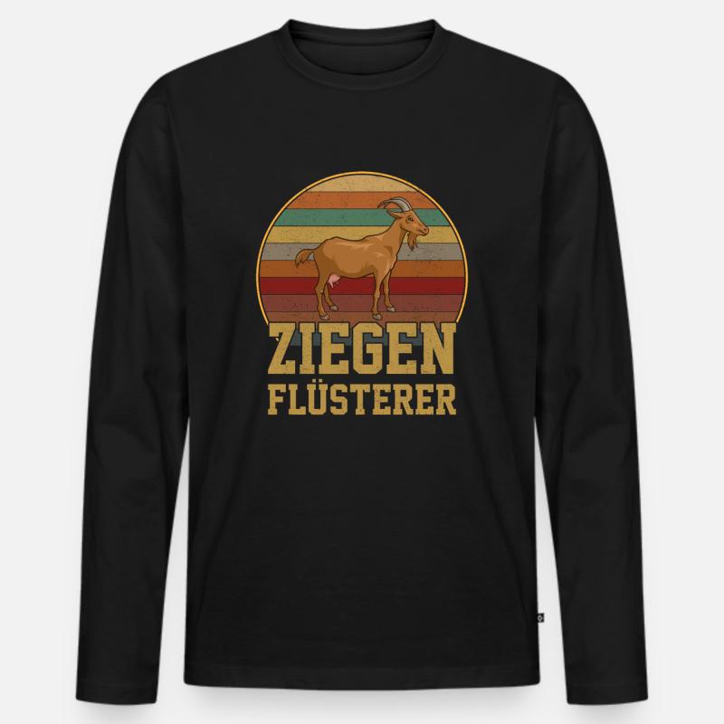 Ziegen Flüsterer - Männer Premium Bio Langarmshirt - Schwarz