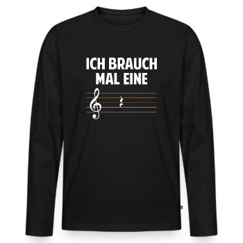 Ich brauche mal eine Pause, Musik Lehrer - Männer Premium Bio Langarmshirt - Schwarz - Vorne - Nico (187cm)