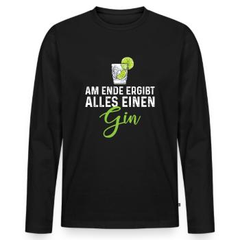 Am Ende Ergibt Alles Einen Gin - Männer Premium Bio Langarmshirt - Schwarz - Vorne - Nico (187cm)