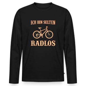 Ich Bin Selten Radlos - Männer Premium Bio Langarmshirt - Schwarz - Vorne - Nico (187cm)