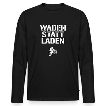 Calves instead of loading Calves instead of loading bicycles - Men's Premium Organic Long Sleeve Shirt - black - Front - Nico (187cm)